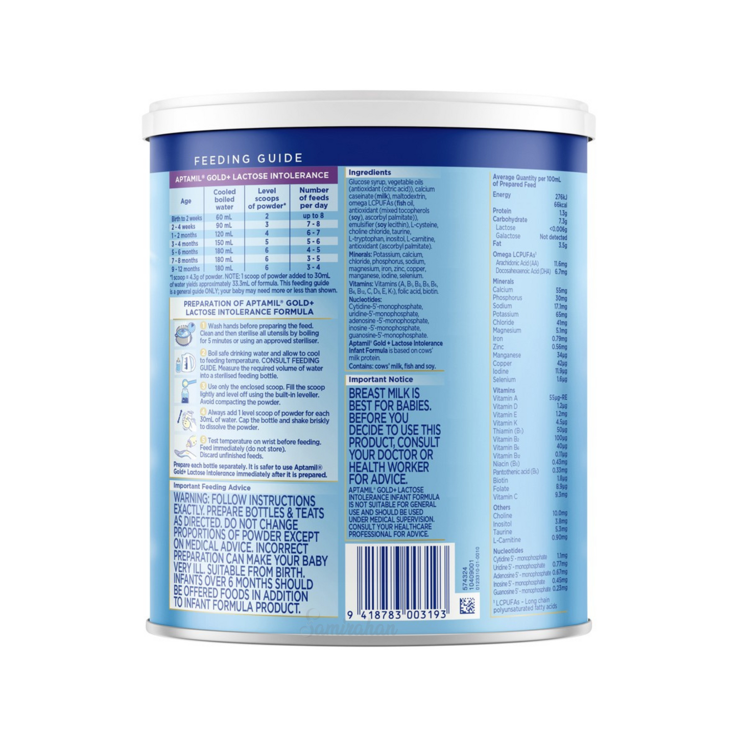 Aptamil Gold+ Lactose Intolerance Infant Formula premium baby milk powder from birth to 12 months birth healthy natural cow organic Best Import low price in bd