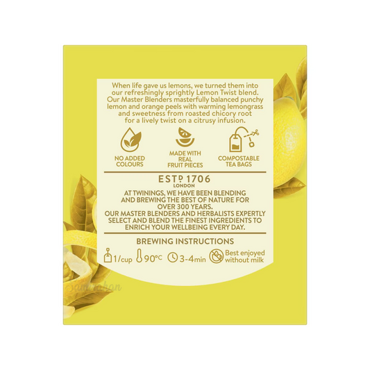 Twinings Lemon Twist Tea bags natural caffeine free focus calm blend organic Root Best authentic import Australia UK instant natural strong cheap price in bd