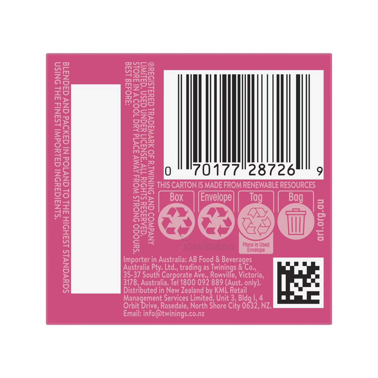 Twinings Strawberry, Raspberry & Loganberry Tea natural caffeine free focus calm blend organic Root Best import Australia UK instant strong cheap price in bd