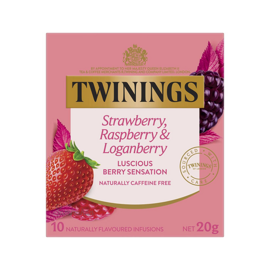 Twinings Strawberry, Raspberry & Loganberry Tea natural caffeine free focus calm blend organic Root Best import Australia UK instant strong cheap price in bd