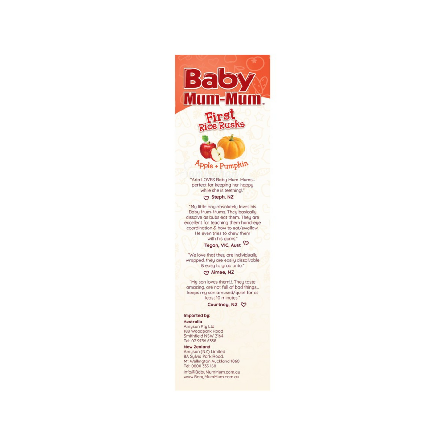 Baby Mum-Mum First Rice Rusks Apple & Pumpkin 6+ Month Australia fruit halal best import authentic child food yummy sugar snack nutrition healthy cheap price BD
