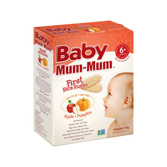 Baby Mum-Mum First Rice Rusks Apple & Pumpkin 6+ Month Australia fruit halal best import authentic child food yummy sugar snack nutrition healthy cheap price BD