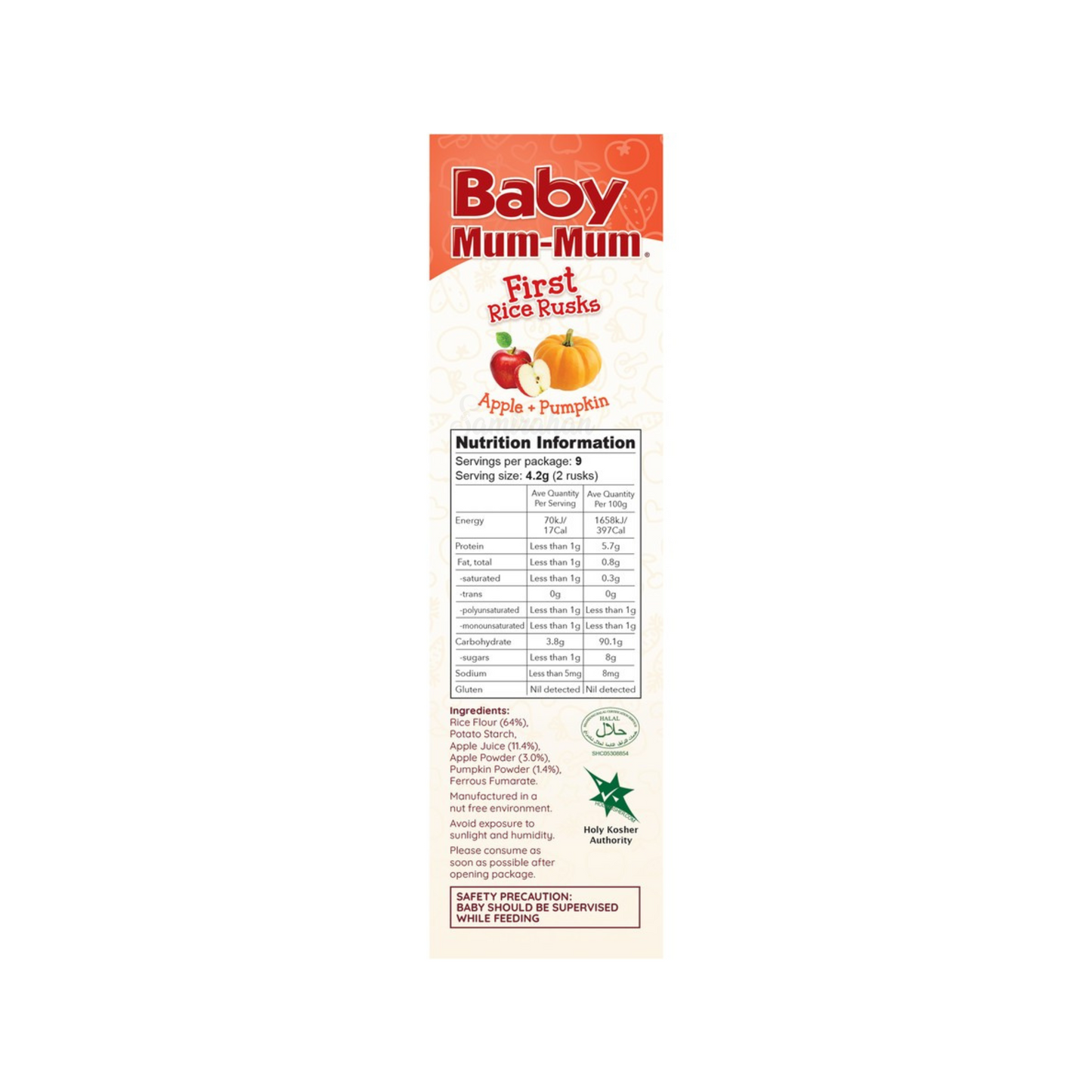 Baby Mum-Mum First Rice Rusks Apple & Pumpkin 6+ Month Australia fruit halal best import authentic child food yummy sugar snack nutrition healthy cheap price BD