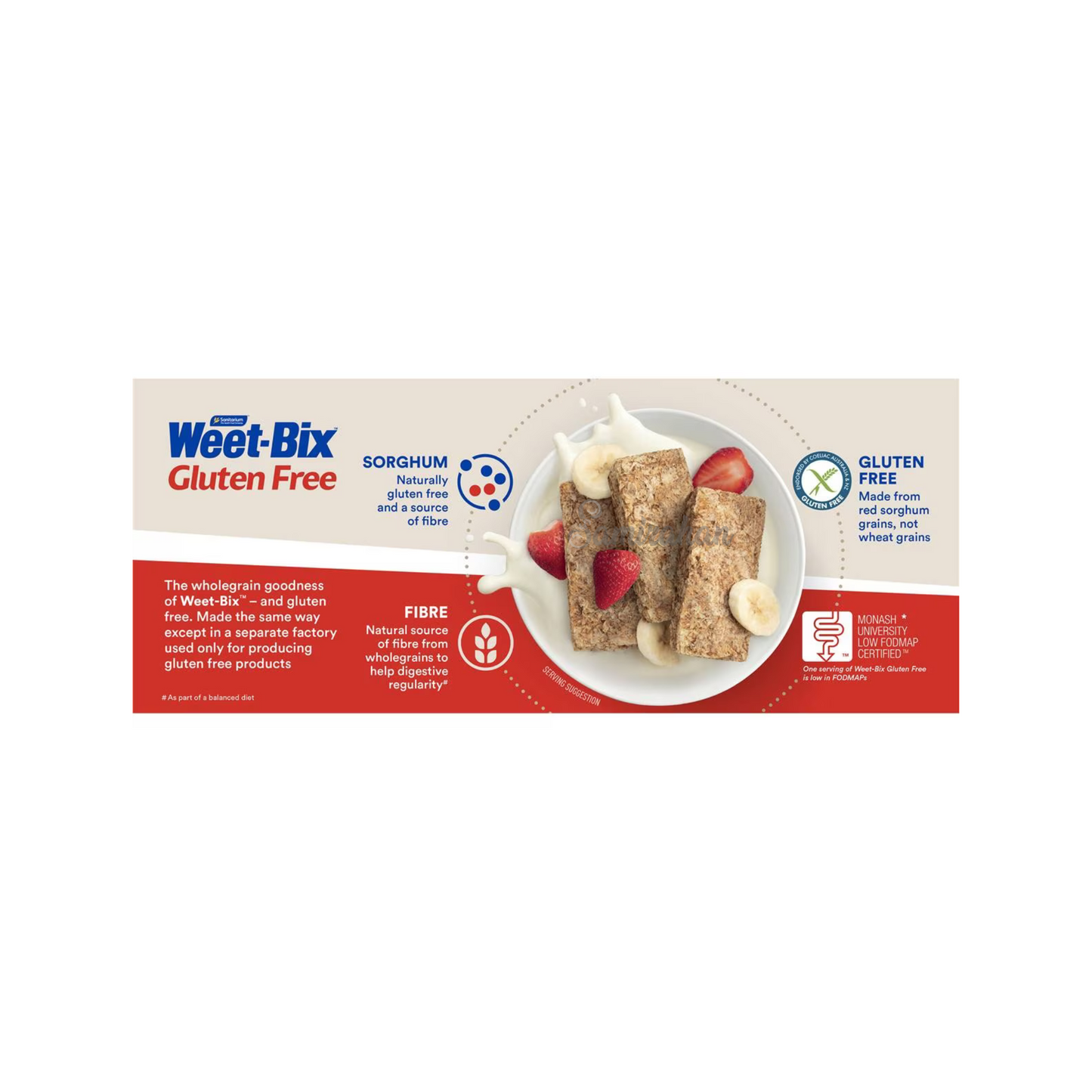 Weet-Bix gluten free version is made from Australian sorghum grains, a naturally gluten free ancient grain. It’s made from 96% wholegrains. Halal suitable. Best genuine foreign imported Australian Aussie cereal Low Sugar High Folate Sorghum Vitamins B1 B2 B3 food healthy nutrition corn flakes price in Dhaka Bangladesh