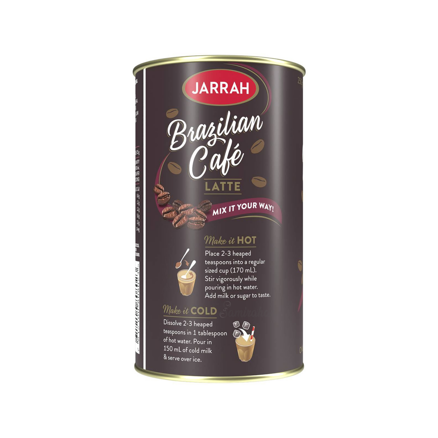 Indulge in Jarrah Brazilian Cafe Latte low calorie delicious coffee cocoa Halal Best import Australia authentic healthy strong flavor smooth low price in Dhaka