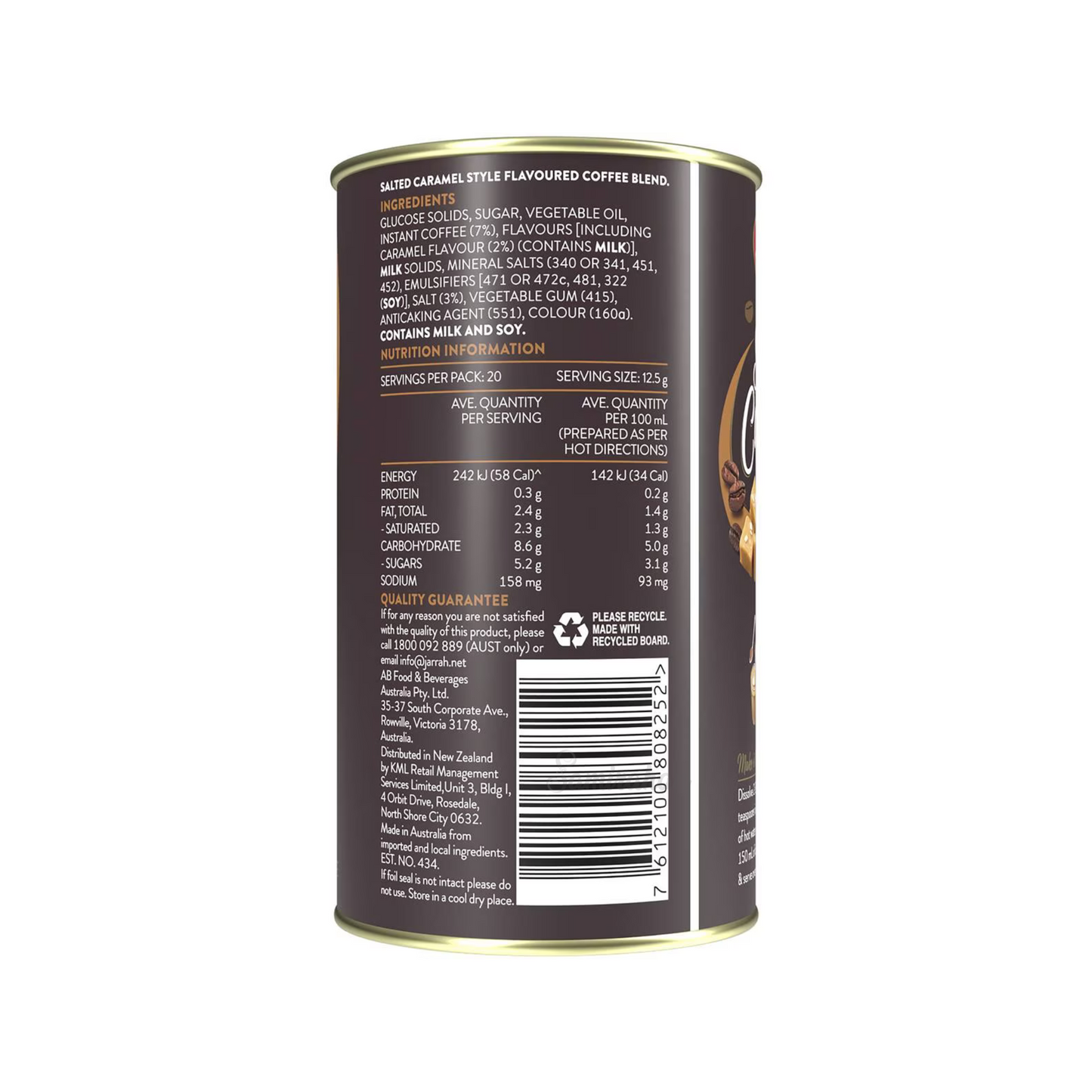 Jarrah's Salted Caramel Latte low calorie delicious coffee cocoa Halal Best imported Australia authentic healthy strong flavor smooth energy low price in Dhaka