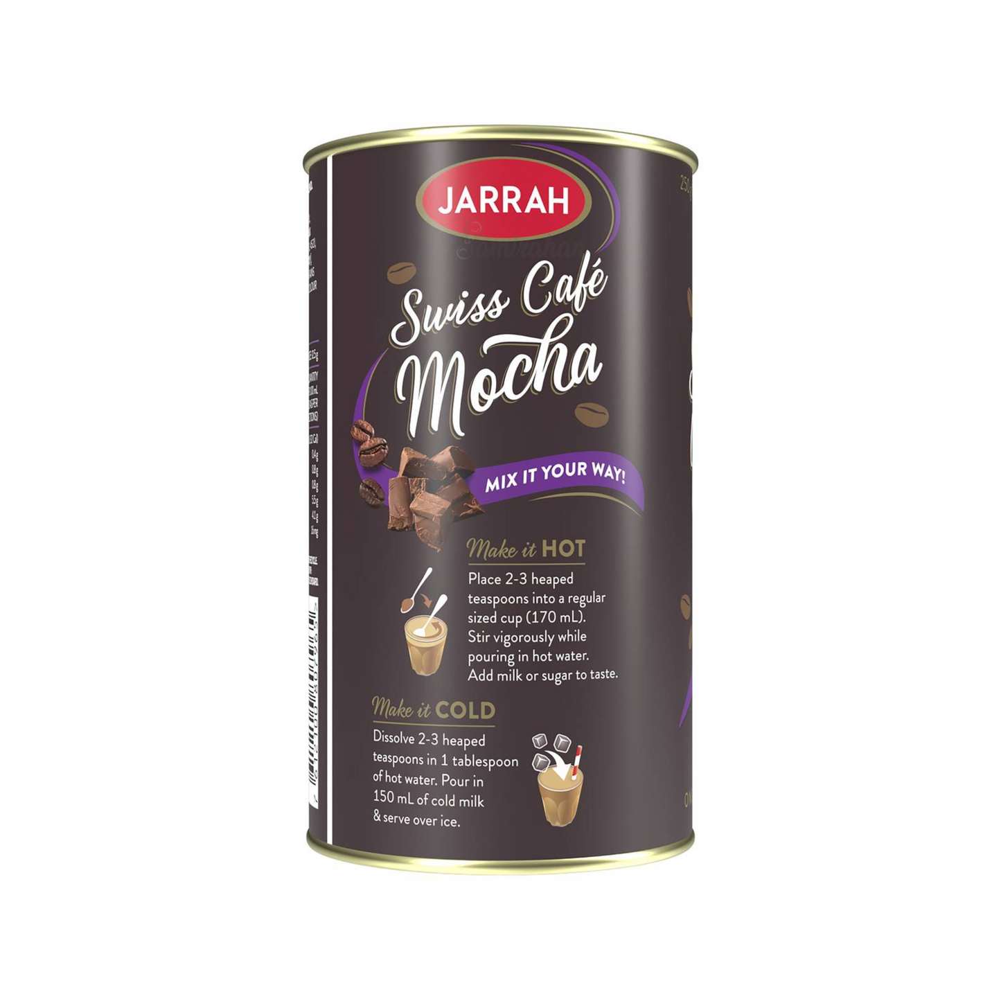 Jarrah Swiss Café Mocha low calorie delicious coffee cocoa Halal Best imported Australia authentic luxury healthy strong flavor smooth energy low price in Dhaka