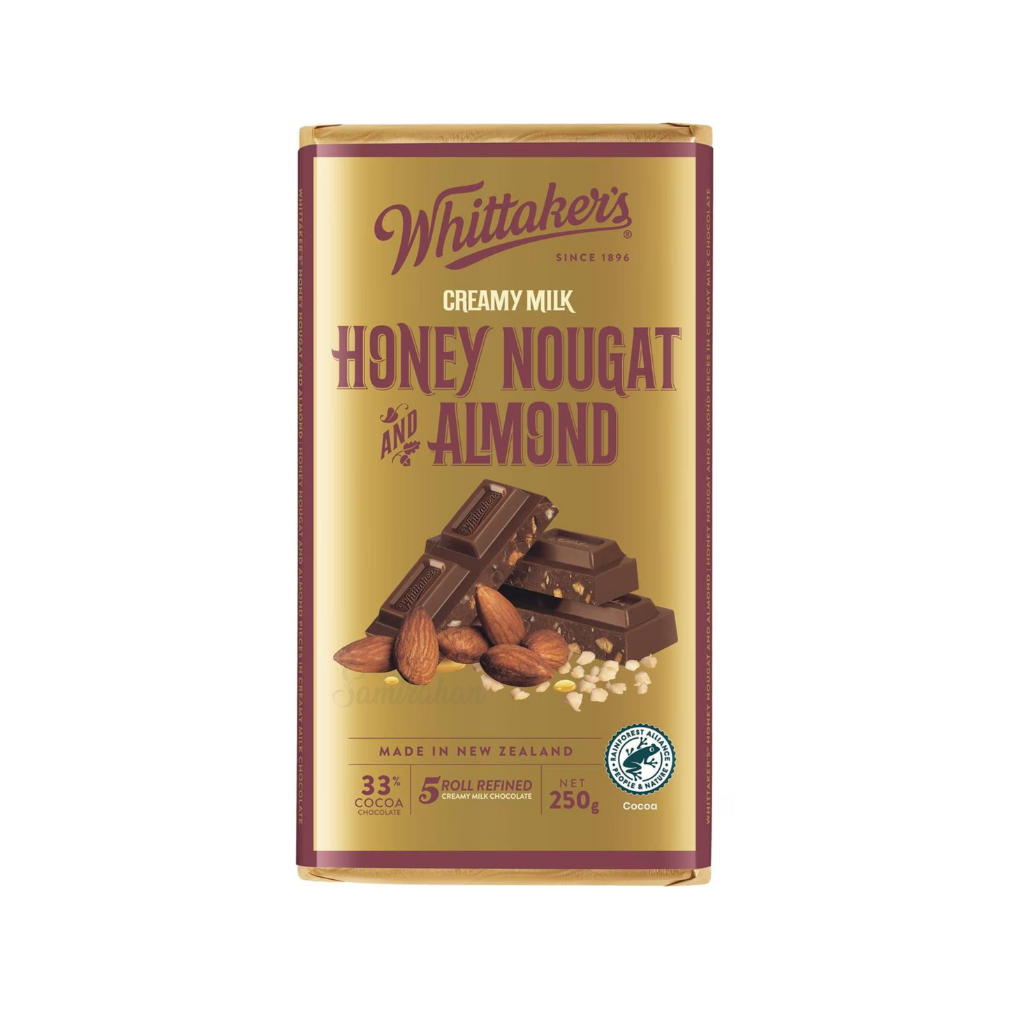 Whittaker's Honey Nougat & Almond Creamy Milk Chocolate Bar Halal Best import Australia authentic mojadar family sweets gift candy snack choco low price in bd