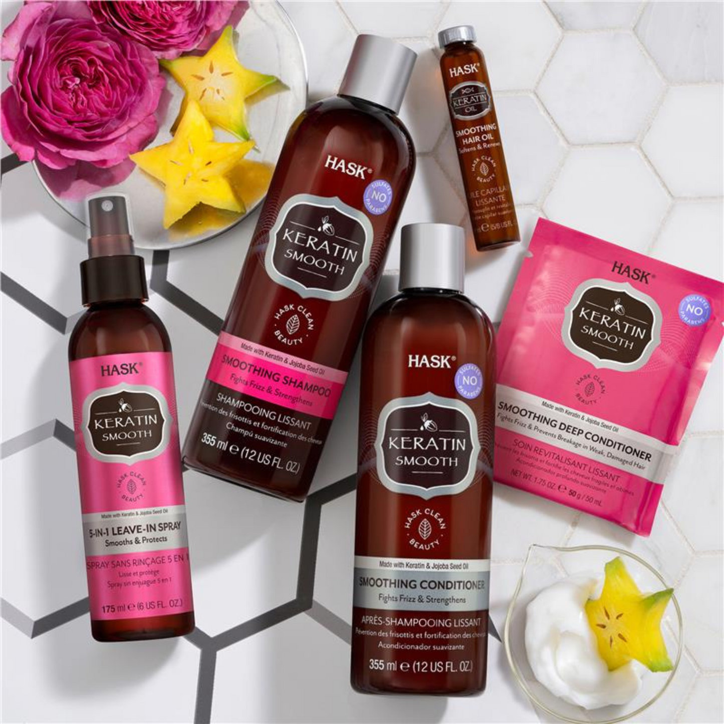 Hask Keratin Smoothing Deep Conditioner nature dry damage hair frizz straight silky Best authentic dandruff Fruity soft free Shine nourished low price in BD