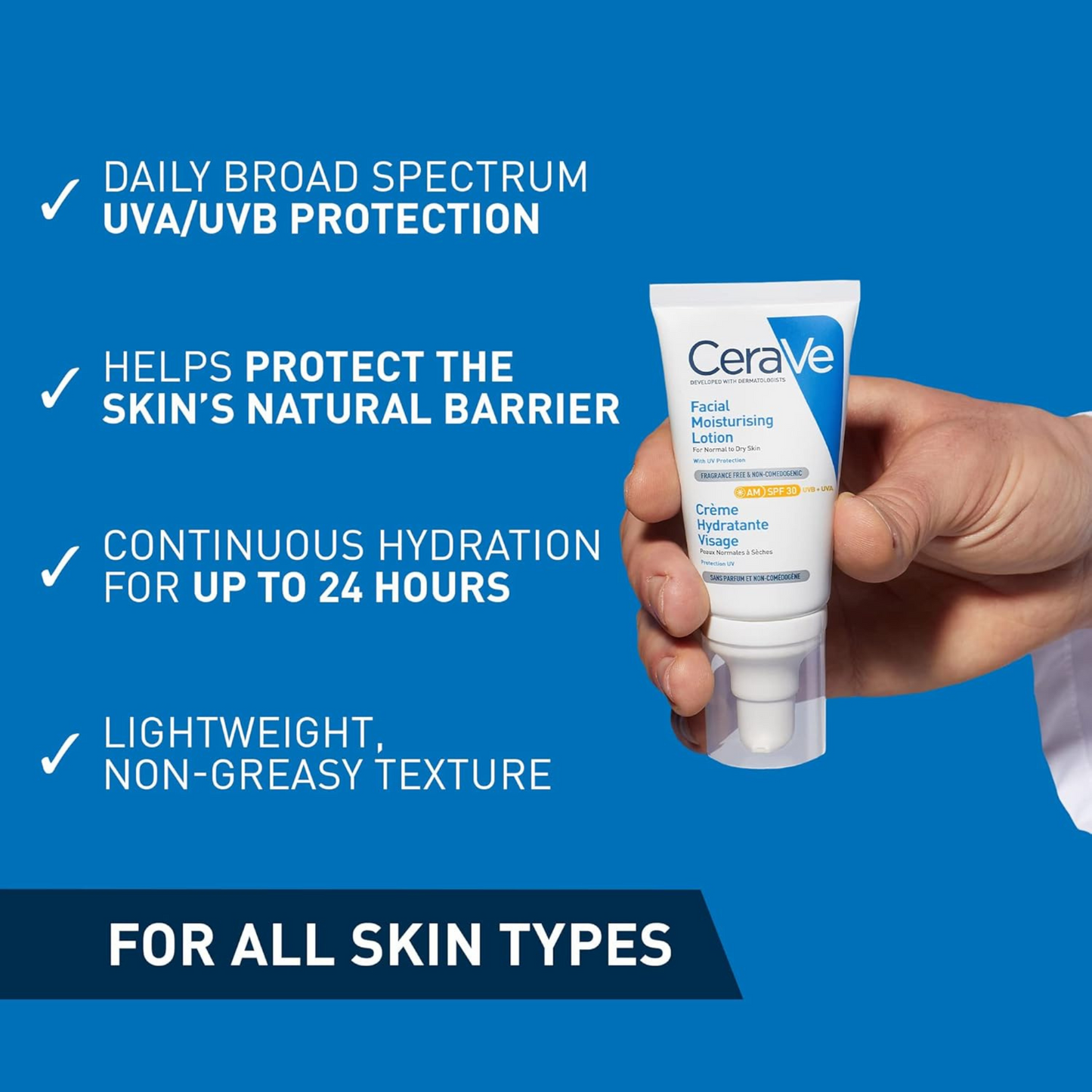 CeraVe AM Facial Lotion moisturizer SPF 50+ provides protection dry Dark spot Best Pimple import UK genuine authentic premium beauty skincare low price in BD