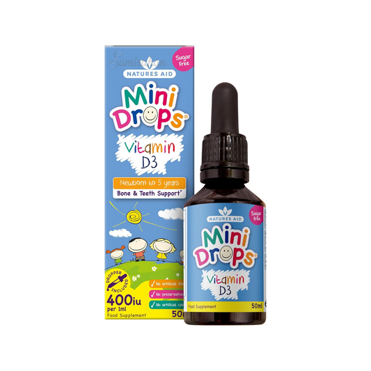 Natures Aid Vitamin D3 Mini Drop Infant Children Bone Teeth nutrient calcium strong healthy growing Best Kids import genuine authentic UK baby low price in bd