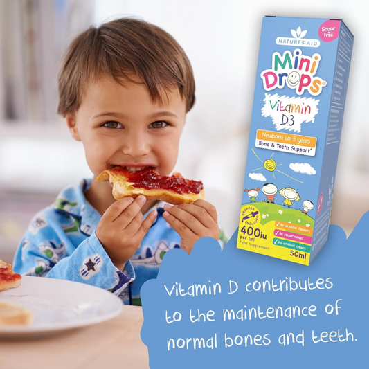 Natures Aid Vitamin D3 Mini Drop Infant Children Bone Teeth nutrient calcium strong healthy growing Best Kids import genuine authentic UK baby low price in bd