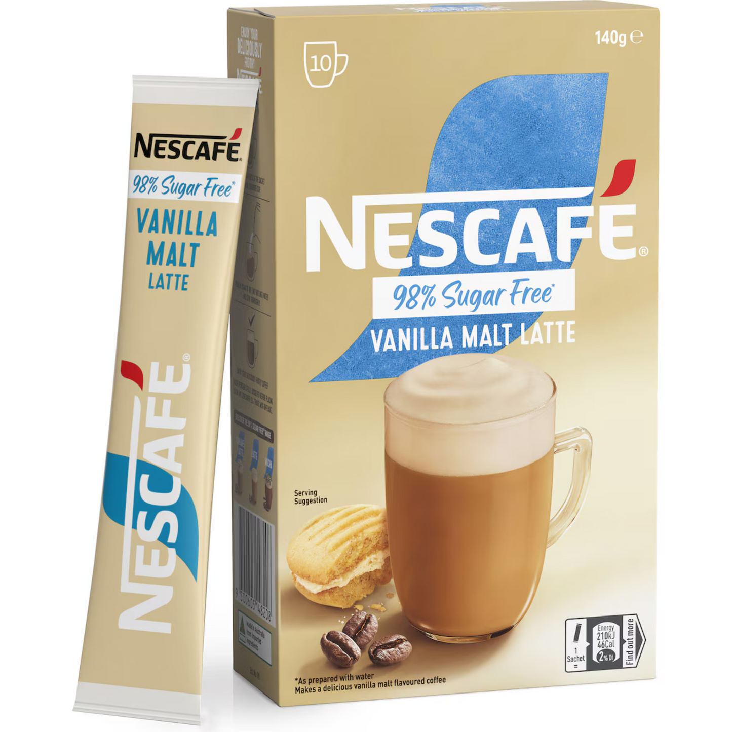 NESCAFE 98% Sugar Free Vanilla Malt Latte creamy coffee smooth Robusta Tired milk blond Best authentic foreign import premium Australian low price in Dhaka bd