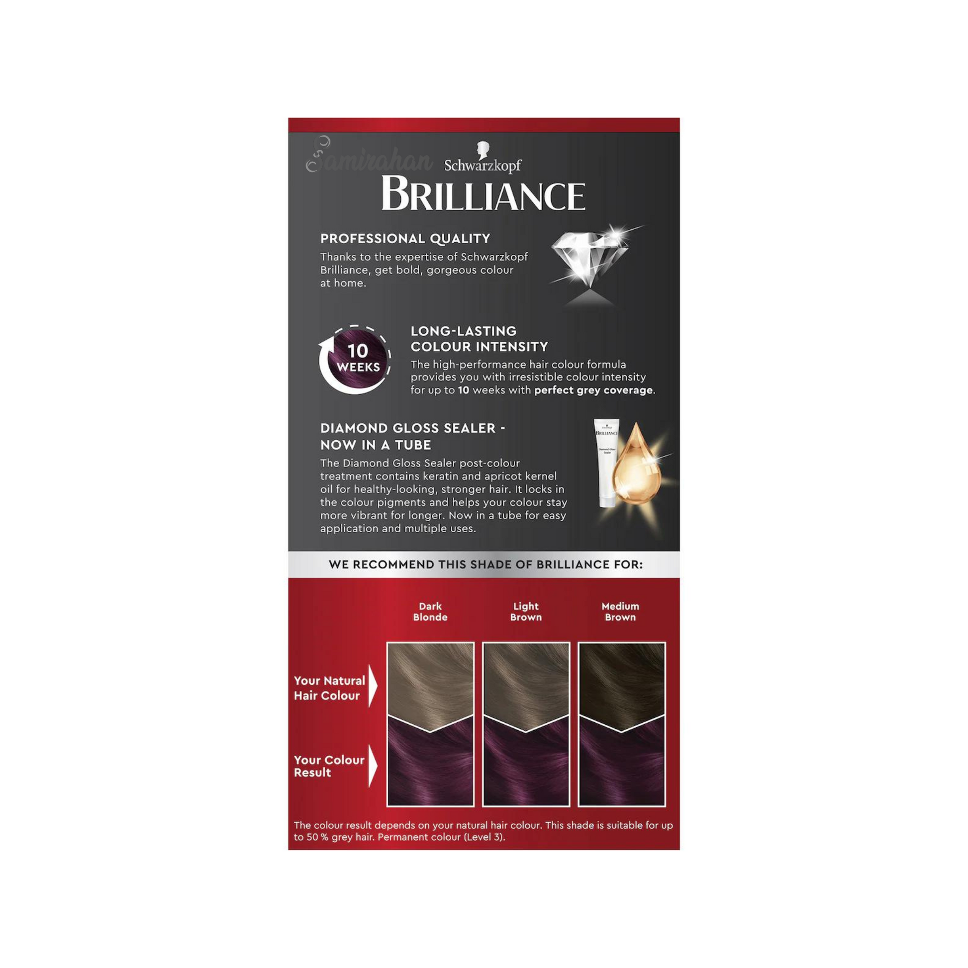 Schwarzkopf Brilliance Hair Colour shine healthy stronger Romantic Brown grey shine side effect Best safe authentic imported Australian premium low price in bd