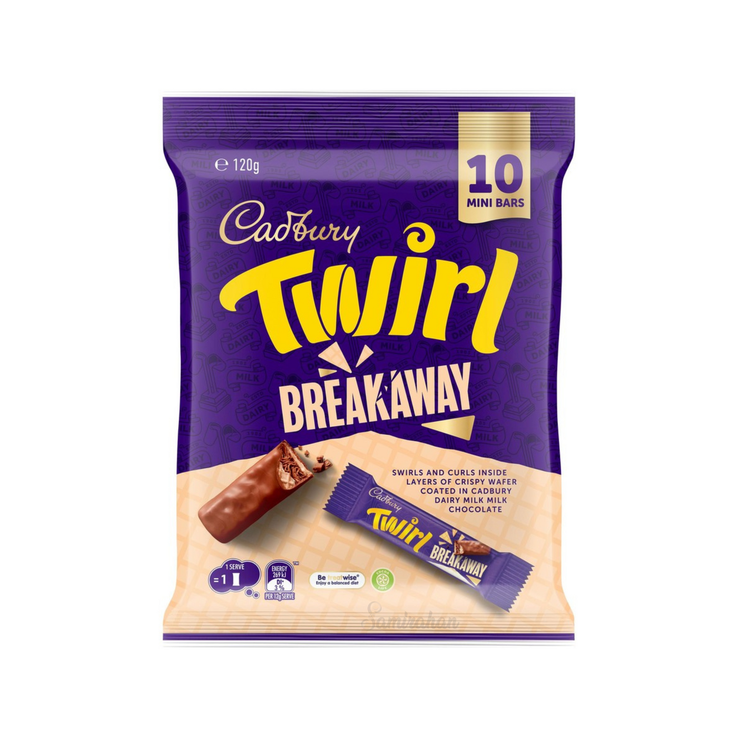 Cadbury Twirl Breakaway Sharepack Bars delicious social occasions import foreign sweet AU baby Choco candy snack kid Birthday Gift Valentines Cheap price in bd