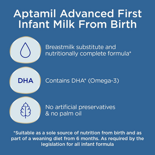 Aptamil Advanced Stage 1 Milk Powder 0-6 Month nutrition baby Halal best authentic original import foreign UK EU cow premium health grow food low price in bd