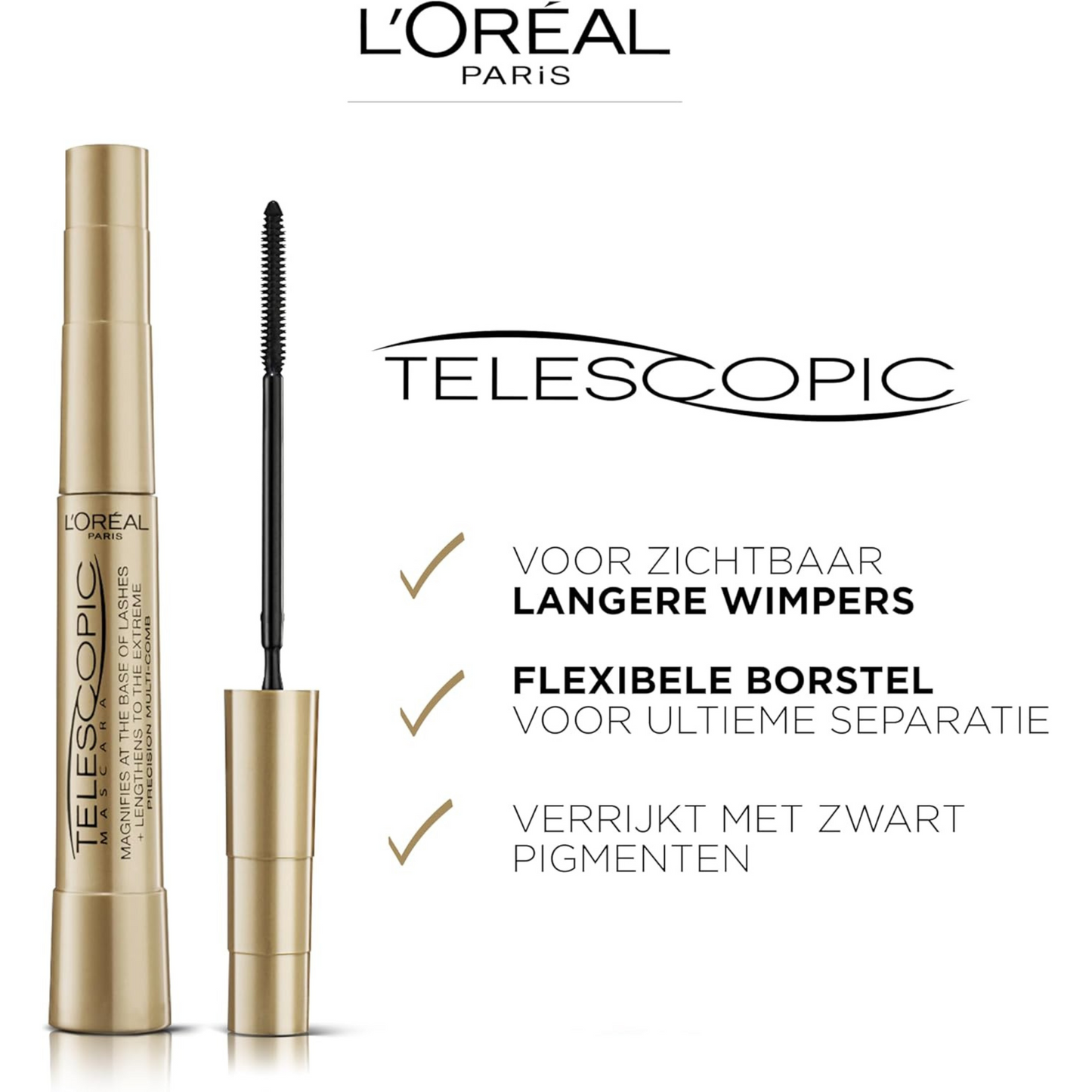 L'Oréal Telescopic Mascara (8 ml)high precision flexible Black Magnetic Fiber multi comb flawless lash skincare brand premium Australia cheap price in bd Dhaka