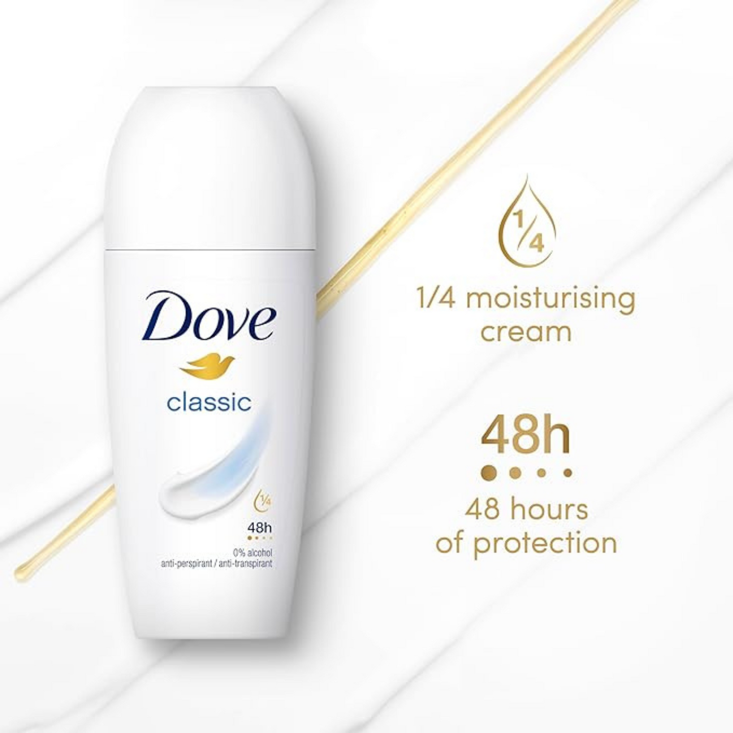 Dove Women's Classic 48h Roll-On Antiperspirant Deodorant 48h sweat odor protect Best long last fresh scent spary girl imported perfume premium low price in bd