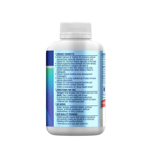 Ostelin Vitamin D 500IU D3 Bone Health Immune food supplement maintain strength muscle health Best adult import Australia premium dietary active low price Dhaka