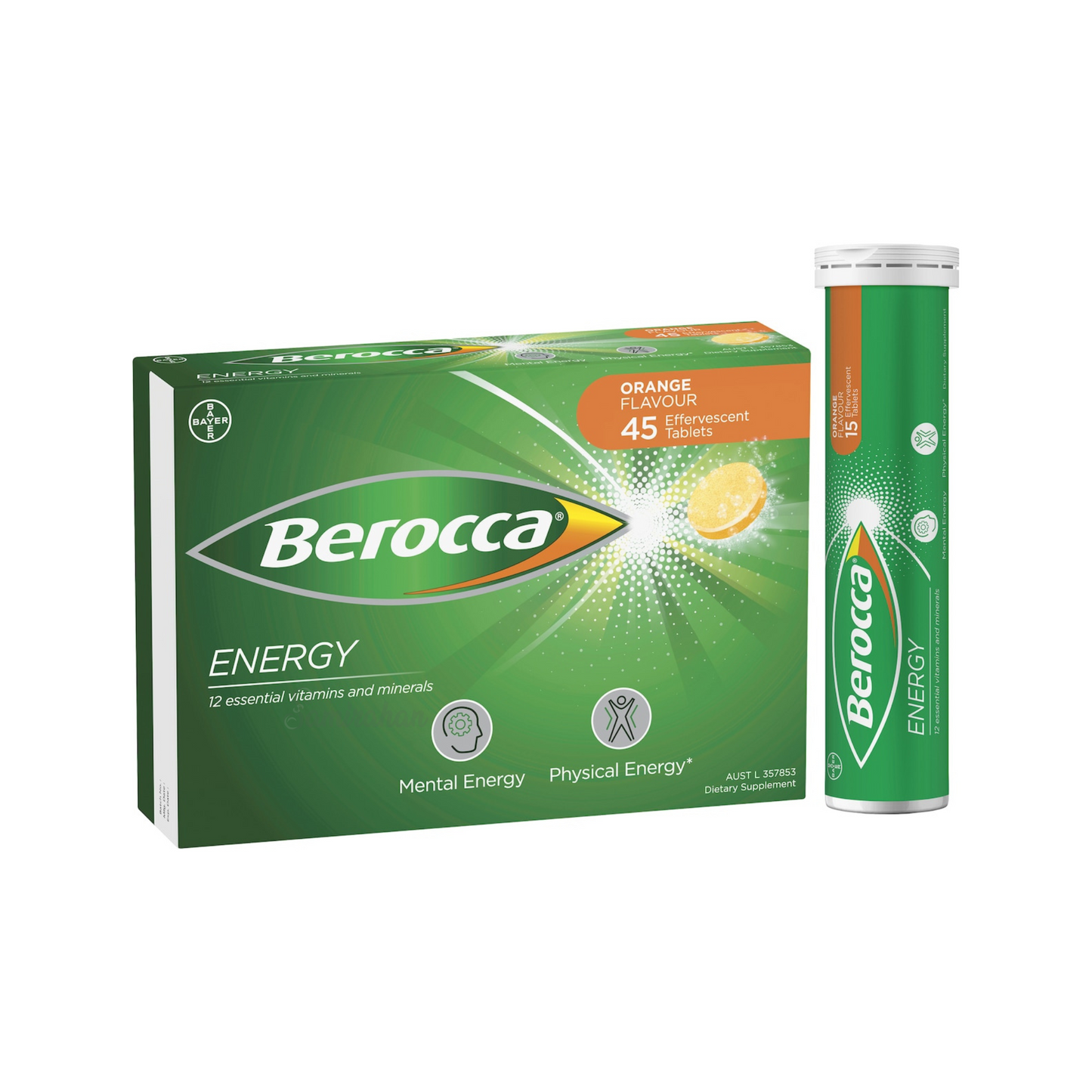 Berocca Energy Vitamin B C Effervescent Multivitamin Drink health Orange support physical immunity mental Best import Australia hydration sports low price in bd