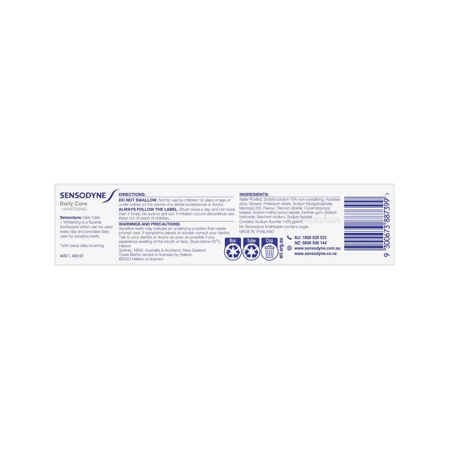 Sensodyne Daily Care Whitening Toothpaste Sensitive Teeth pain gum enamel yellow Best imported foreign Australia premium quality dentist white cheap price in bd