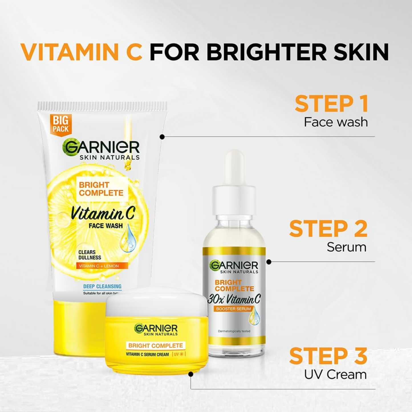 Garnier Bright Complete Fairness Serum Cream bright glow face dark spot Best clean imported original protect genuine damage care premium uk low price bd Dhaka