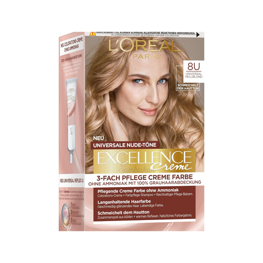 LOréal Paris Creme Nude Hair Dye 8U Universal Light Blonde godrej multi care cosmatic look beauty import makeup brand premium uk Australia cheap price in bd