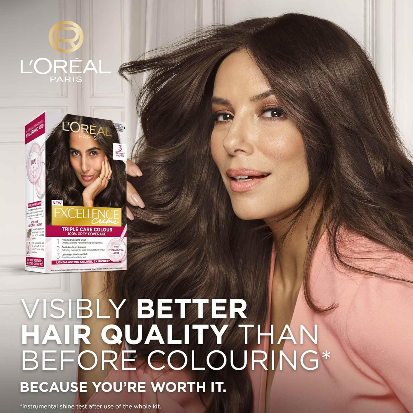LOréal Paris Excellence Creme Hair Dye 100% Grey Dark Brown godrej multi care cosmatic look beauty import makeup brand premium uk Australia cheap price in bd