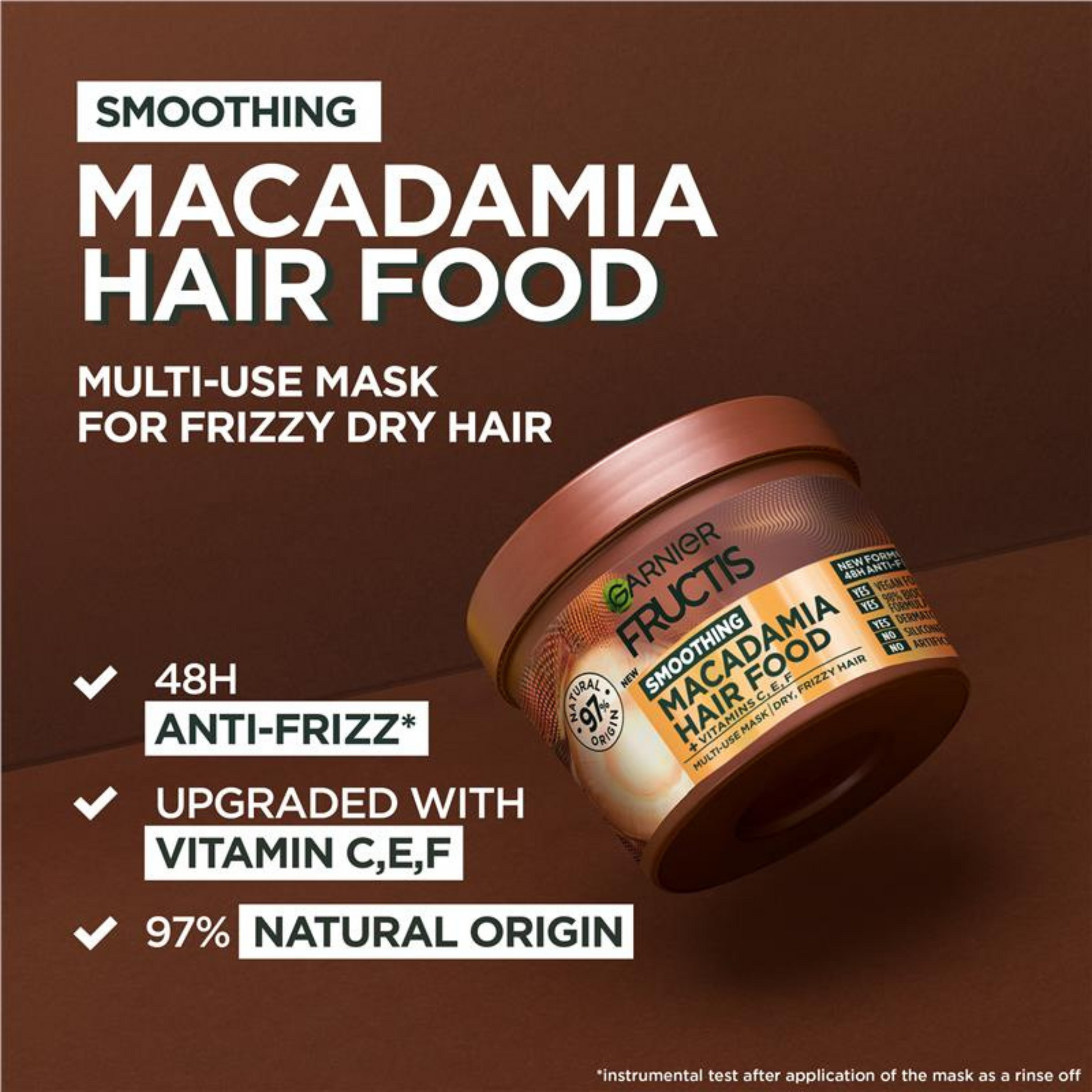 Garnier Fructis Food Smooth Macadamia Multi Use Mask For Dry Unruly shine healthy treat black Best foreign Australia care import premium hair fall low price bd