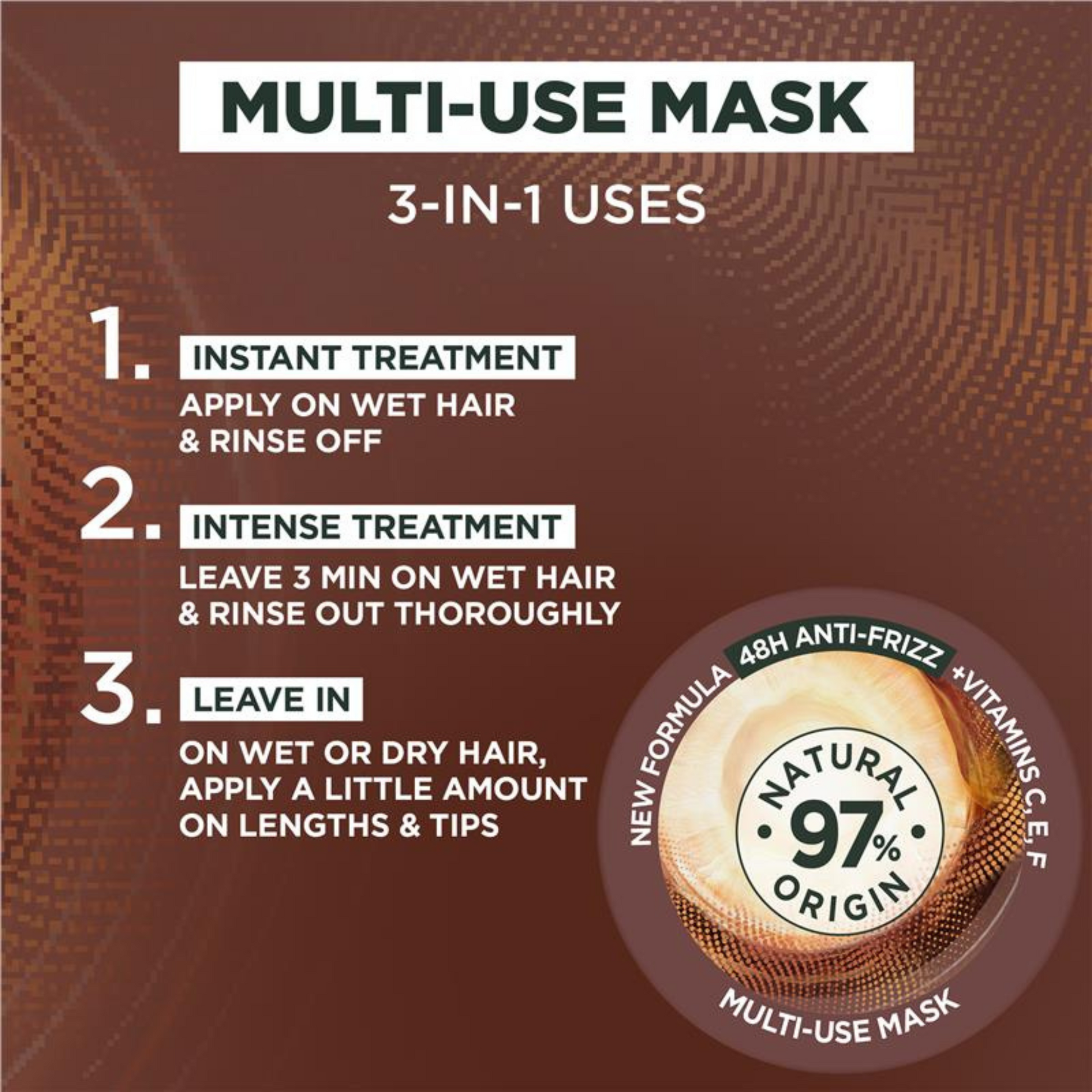 Garnier Fructis Food Smooth Macadamia Multi Use Mask For Dry Unruly shine healthy treat black Best foreign Australia care import premium hair fall low price bd