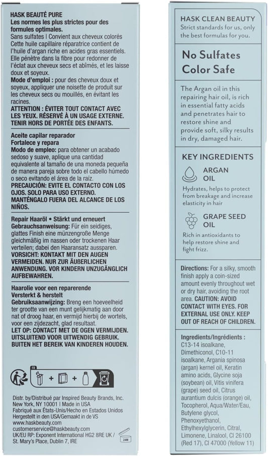 Hask Argan Oil Repairing Shine Box hair Best import dry soft organic beauty skincare anti ageing Softens renews Clean restore silky Protein Moroccan price in bd