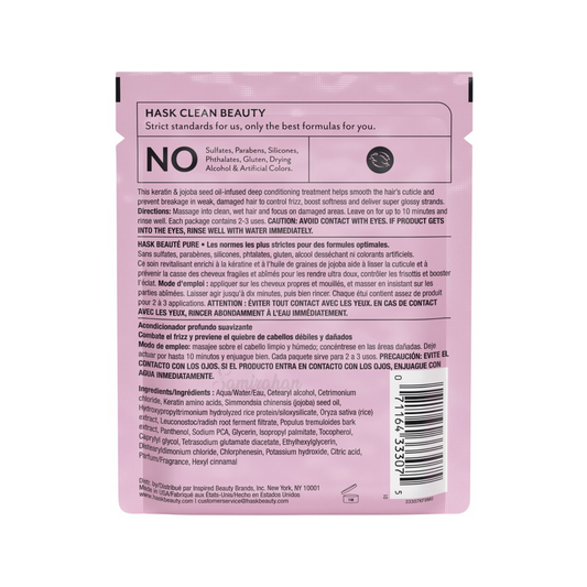 HASK Keratin Protein Jojoba Seed Oil Smooth Deep Conditioner Sachet Best imported foreign haircare quality Clean restores shiny silky Protein cheap price in bd