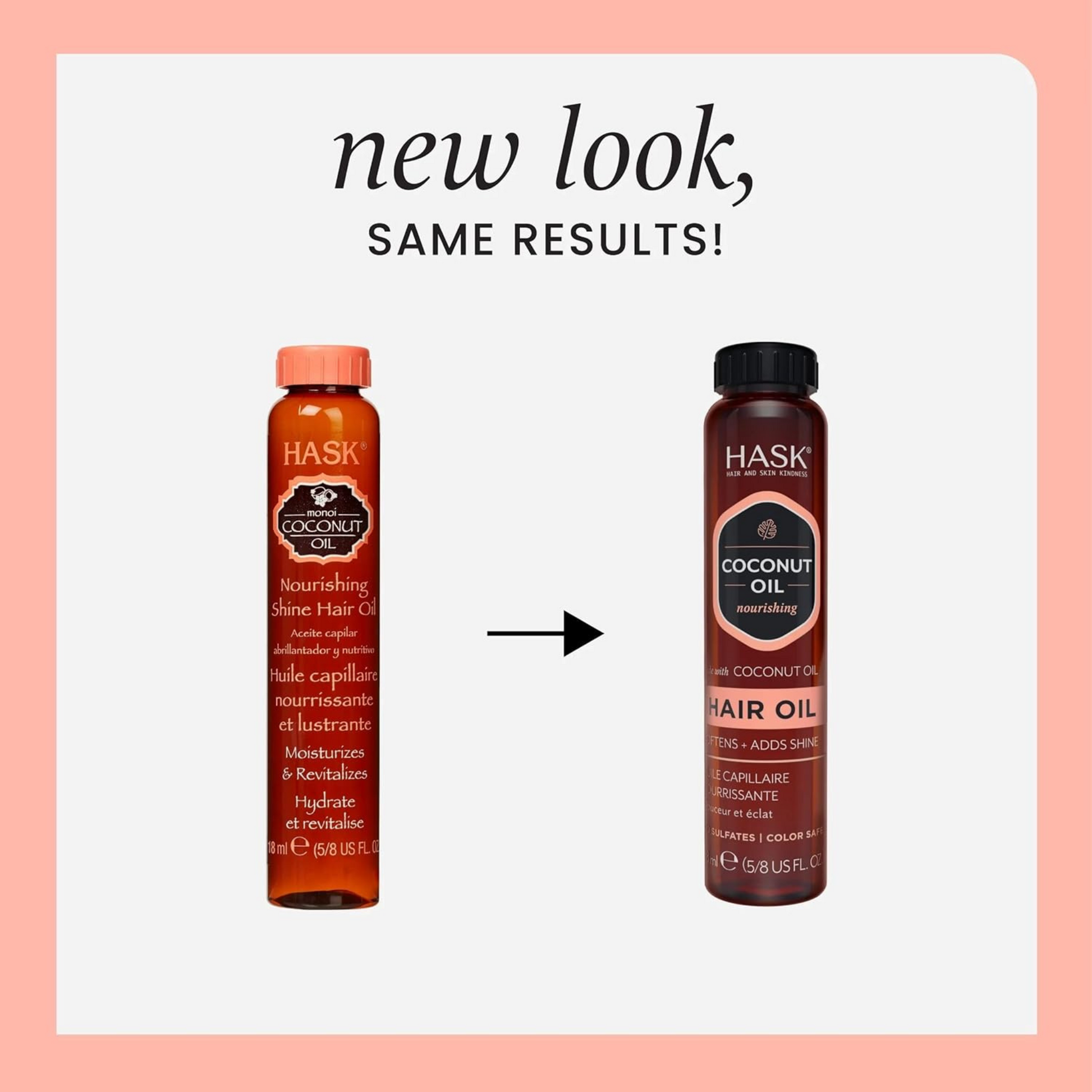 HASK Coconut Nourishing Shine Oil Vial All restore hair Best imported genuine authentic original premium beauty dandruff restore shiny silky cheap price in bd