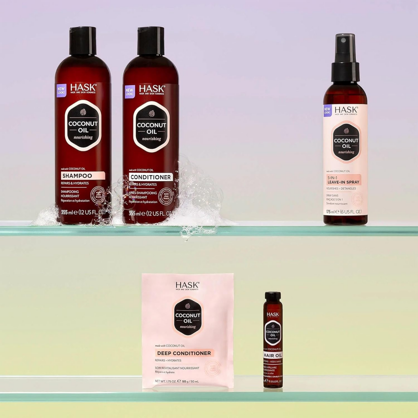 HASK Coconut Nourishing Shine Oil Vial All restore hair Best imported genuine authentic original premium beauty dandruff restore shiny silky cheap price in bd