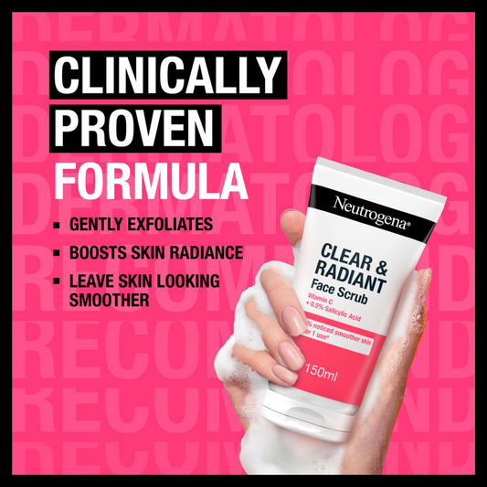 Neutrogena Clear & Radiant Face Scrub With Vitamin C clean glow natural Best dry bright protect import UK authentic genuine skin care soft body low price in BD