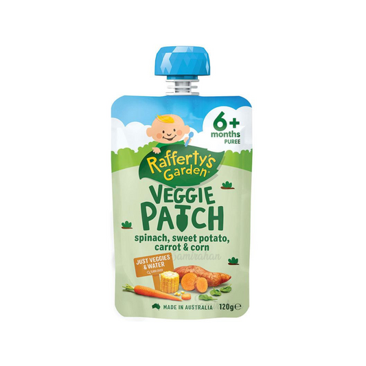 Raffertys Garden Veggie Patch Spinach Sweet Potato Carrot Corn Baby Pouch fruit vegetable Best import Australia authentic premium kid snack healthy low price BD