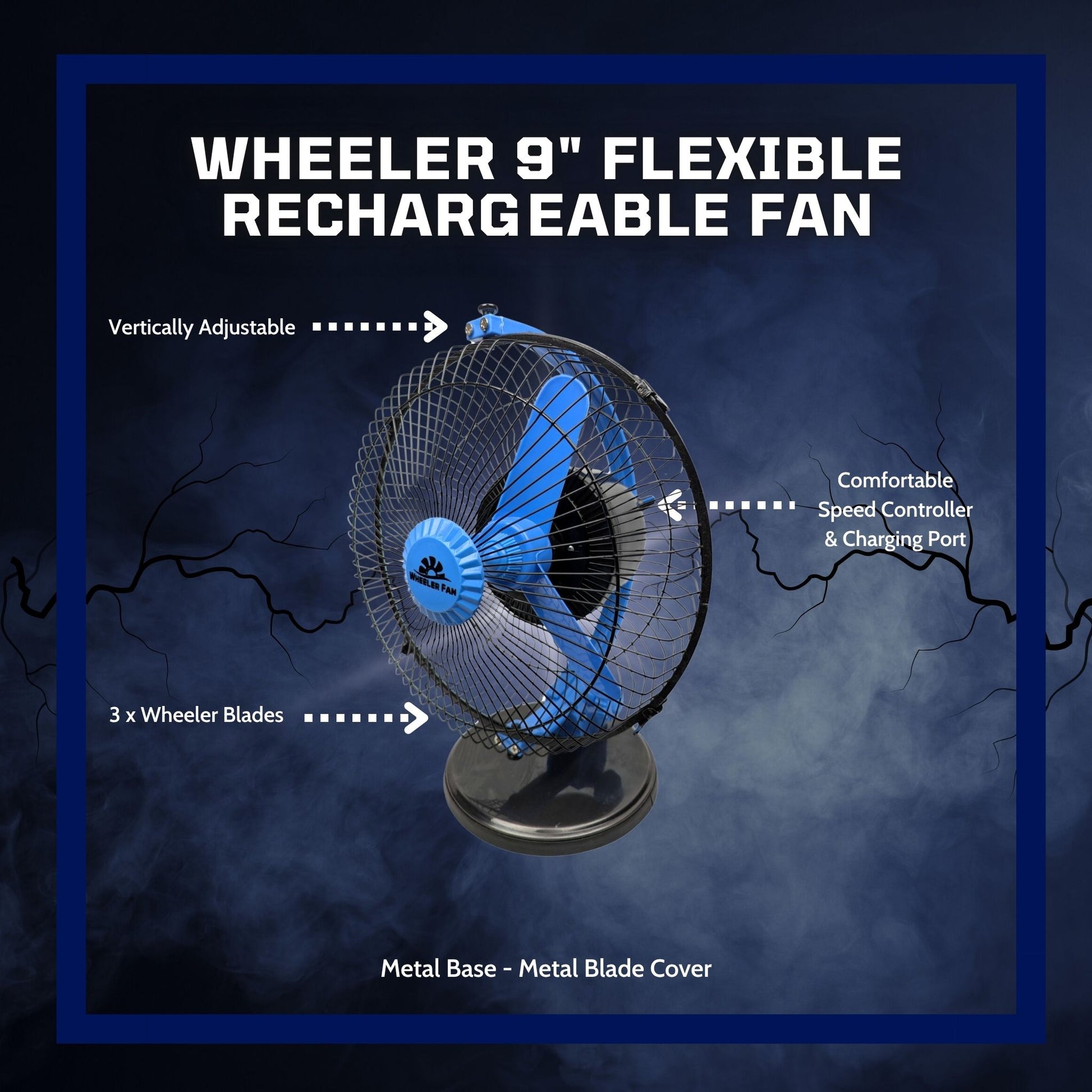 Wheeler flexible Rechargeable Fan 2 hour Backup Lithium fast air cooler portable light electric summer heat best cheap price Bangladesh Dhaka Chittagong Sylhet