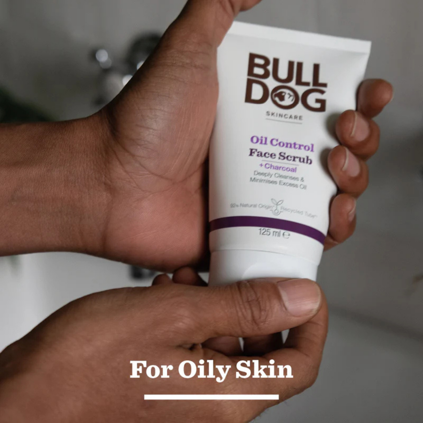 BullDog Skincare Oil Control Face Scrub Charcoal Men Remove Bright Daily dry dark spot clean Sensitive smooth mattifies Glow soft Best import UK low price in bd