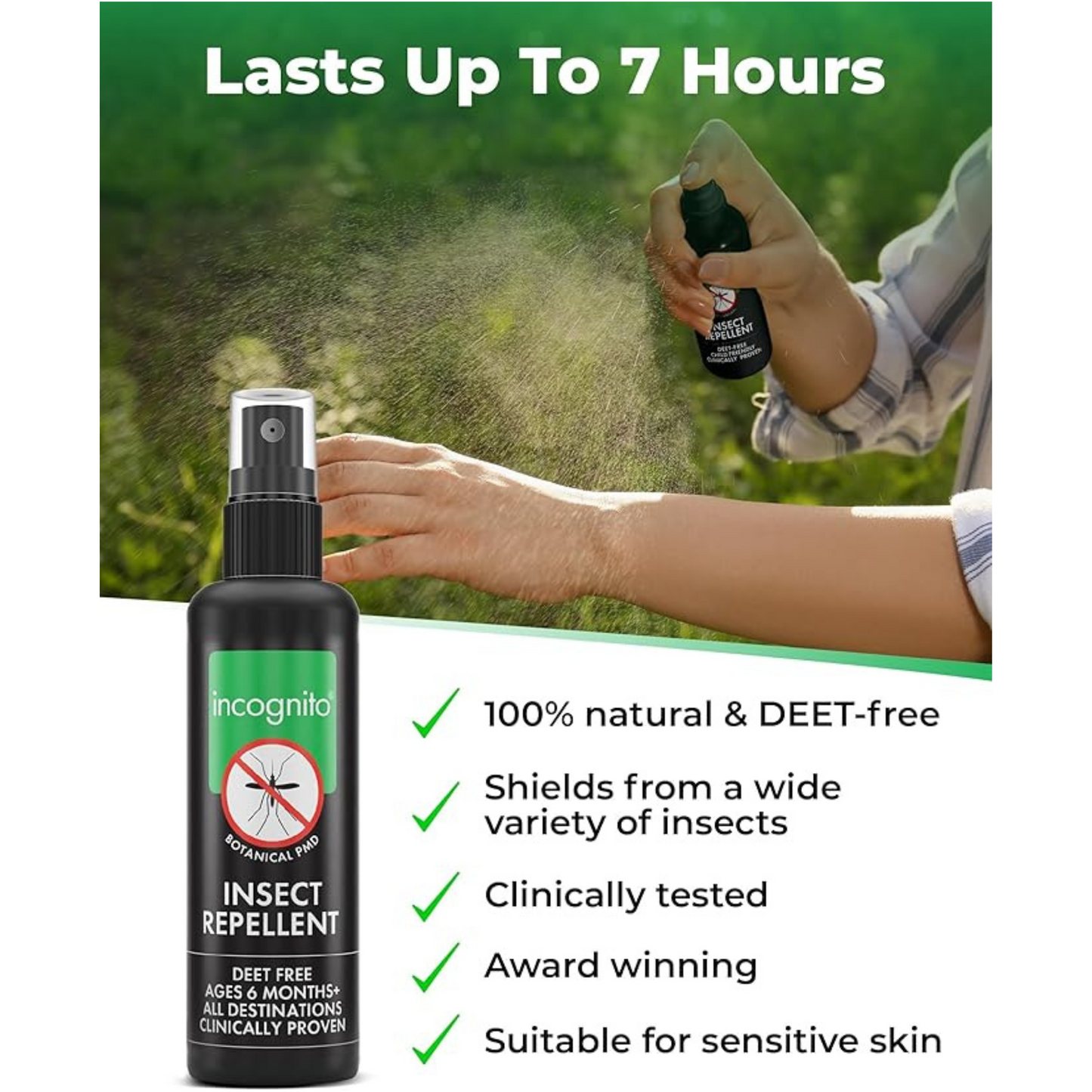 Incognito Natural Insect Repellent Spray Mosquitoes bug Ticks dry irritated skin lotion sale discount harbel Best real import premium herbal Australia cheap bd