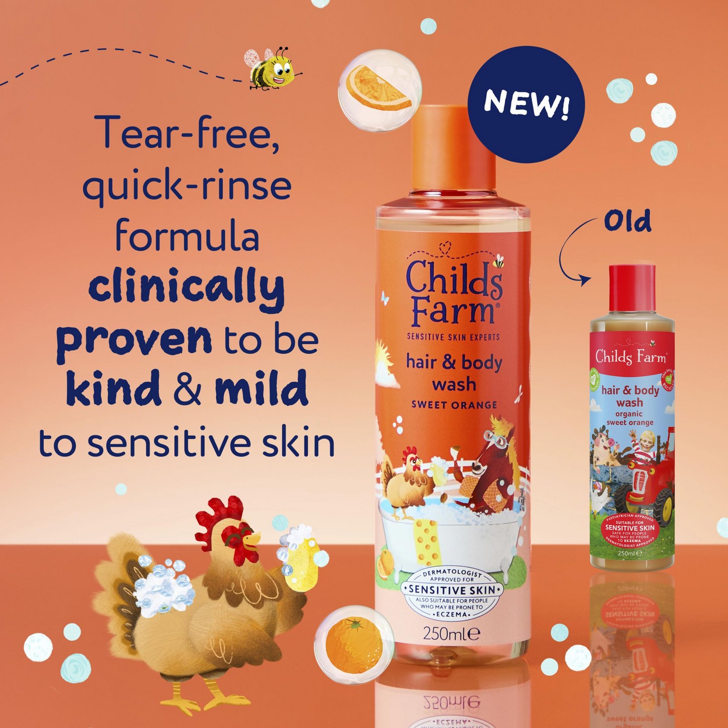 Childs Farm Sweet Orange Hair Body Wash For Kids Sensitive clean revive skin care hair child soap import Australia genuine authentic premium beauty low price bd