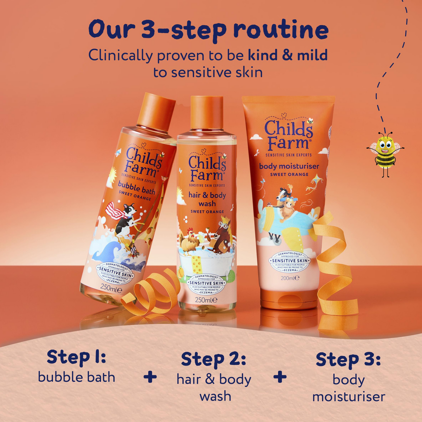 Childs Farm Sweet Orange Hair Body Wash For Kids Sensitive clean revive skin care hair child soap import Australia genuine authentic premium beauty low price bd