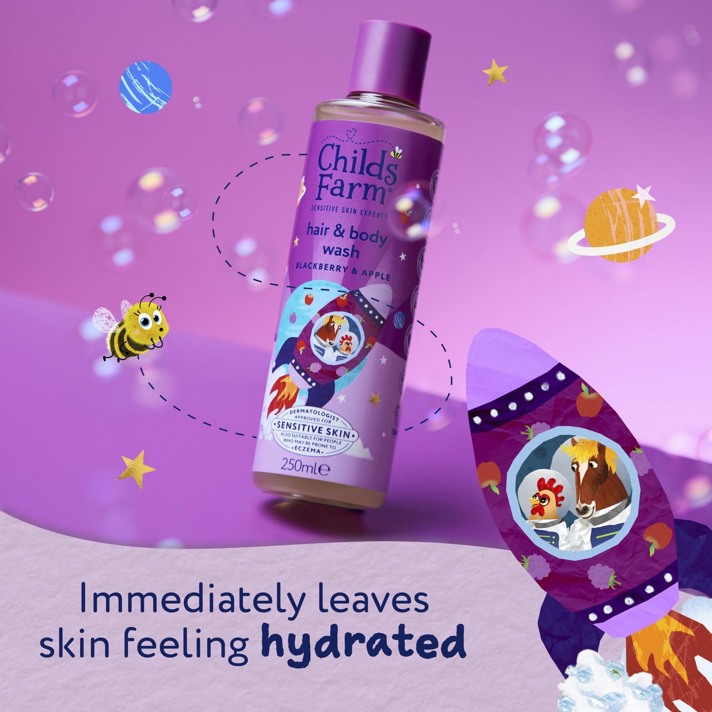 Childs Farm Blackberry Apple Hair Body Wash Kid Baby Sensitive clean revive skin care child soap import Australia genuine authentic premium beauty low price bd