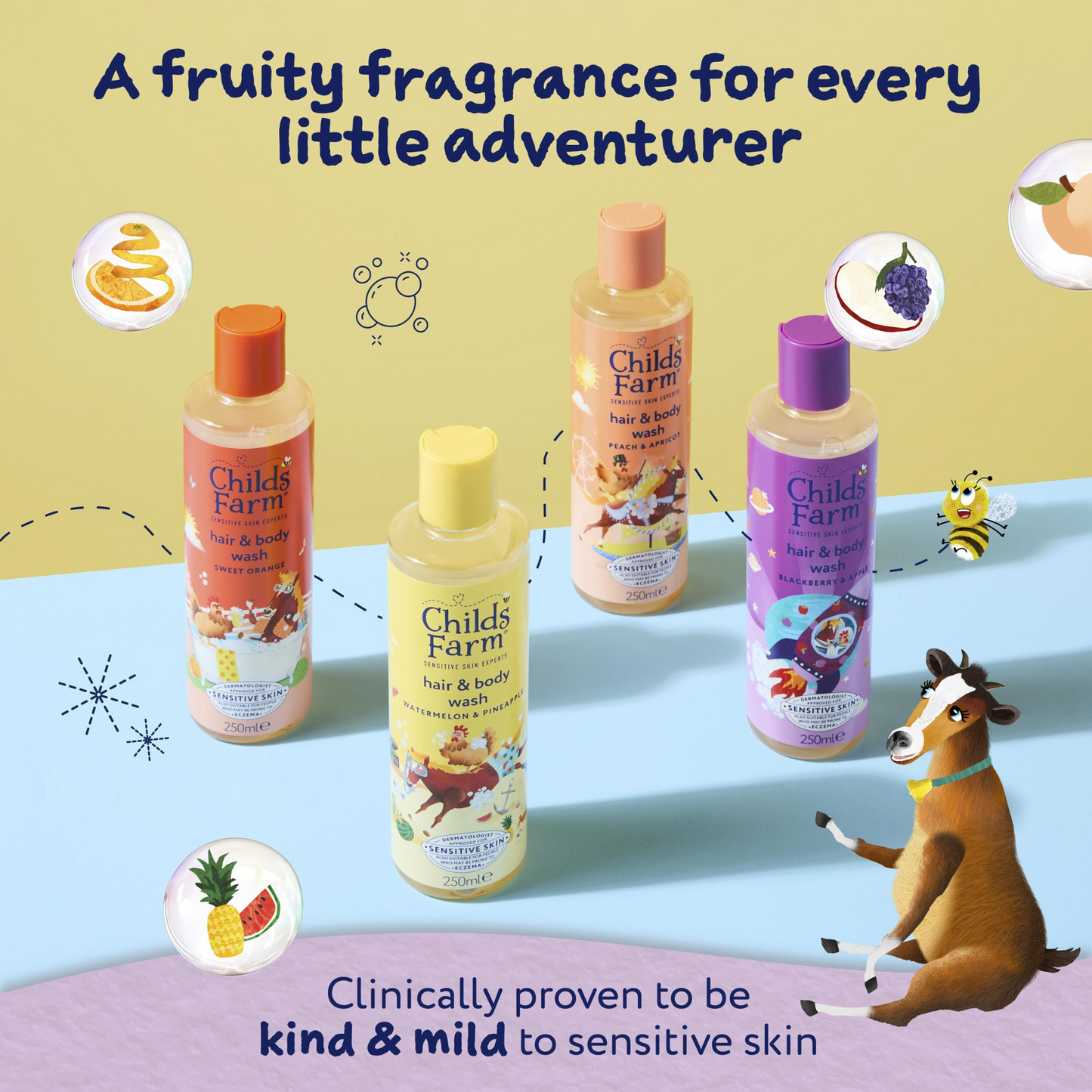 Childs Farm Blackberry Apple Hair Body Wash Kid Baby Sensitive clean revive skin care child soap import Australia genuine authentic premium beauty low price bd