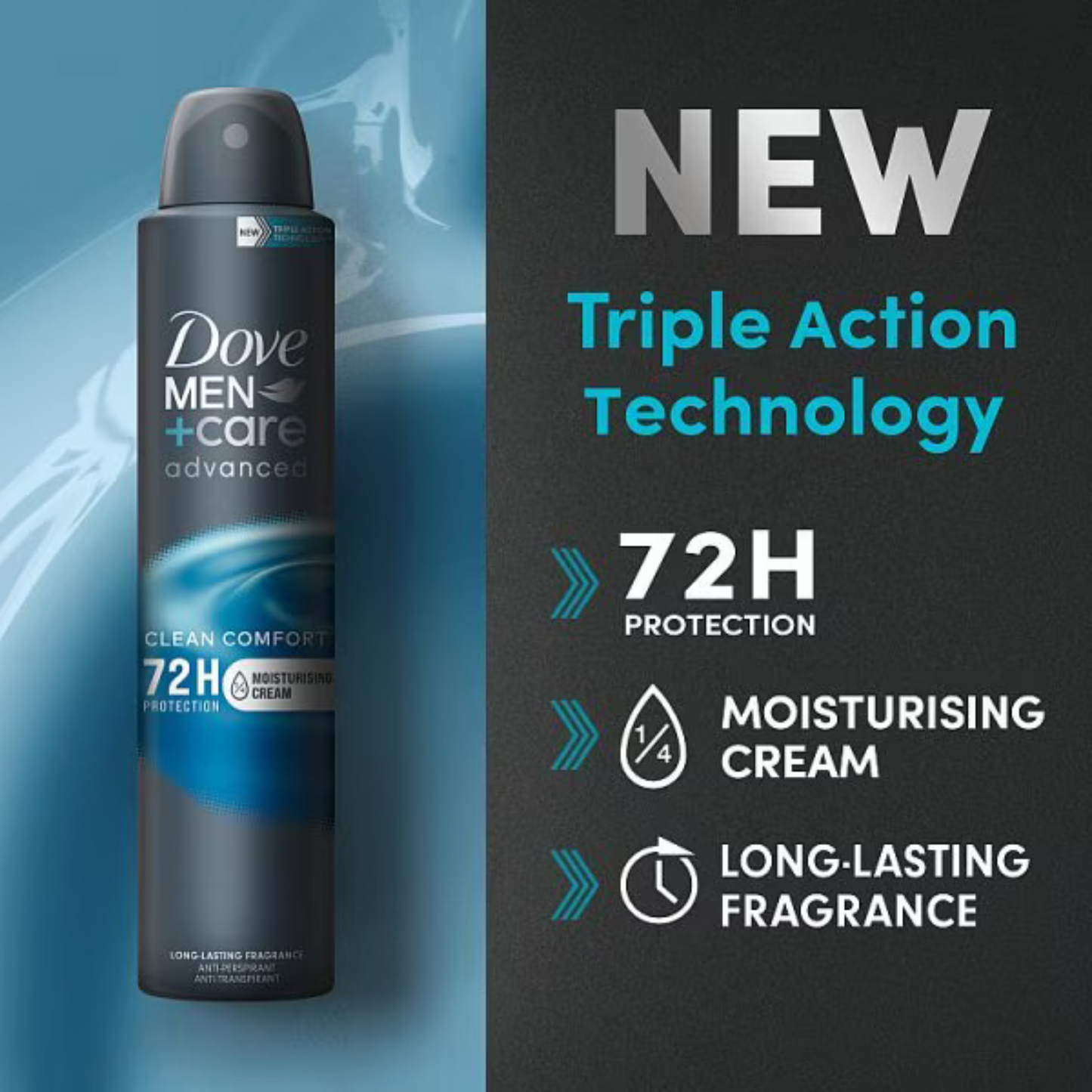 Dove Men Care Advanced Clean Comfort Anti-Perspirant Deodorant 72h sweat odor body spray UK Best long last fresh scent import perfume premium low price in bd