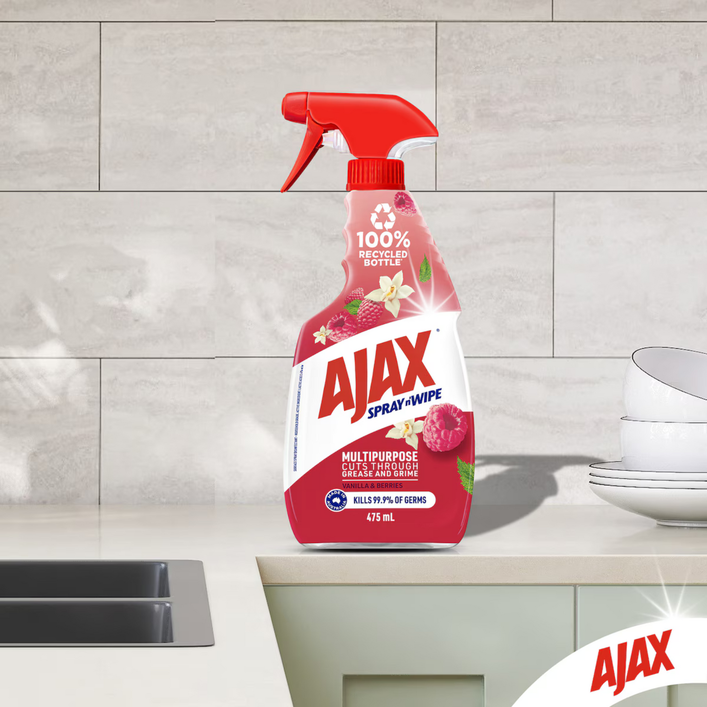 Ajax Spray n’ Wipe Multipurpose Cleaner Vanilla Berries authentic imported online genuine premium household cleaner brand online shop cheapest Dhaka price BD