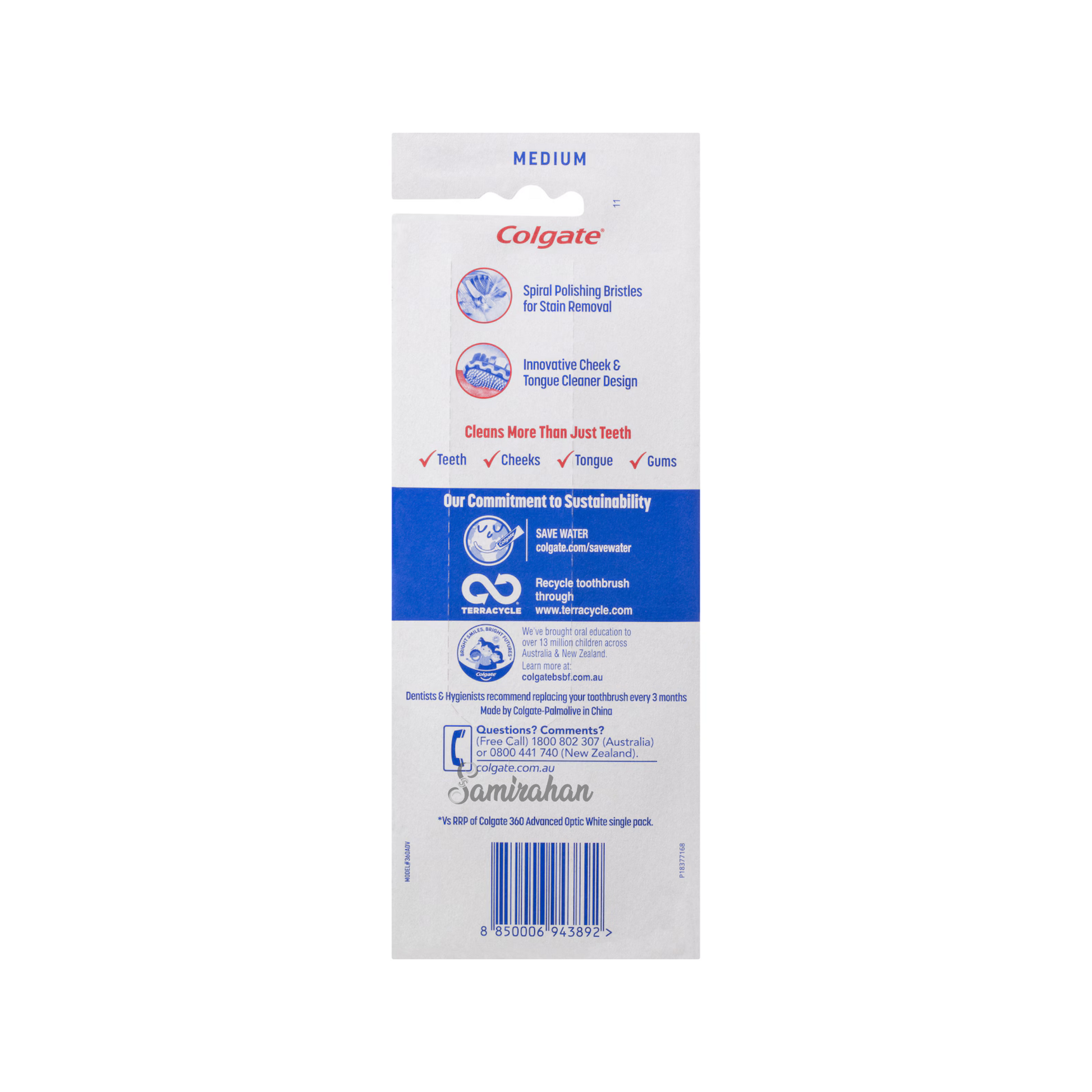 Colgate 360 Advanced Optic White Toothbrush Medium cleaning smoothly germ teeth Best original imported Australia premium dentalcare health cheap price in BD