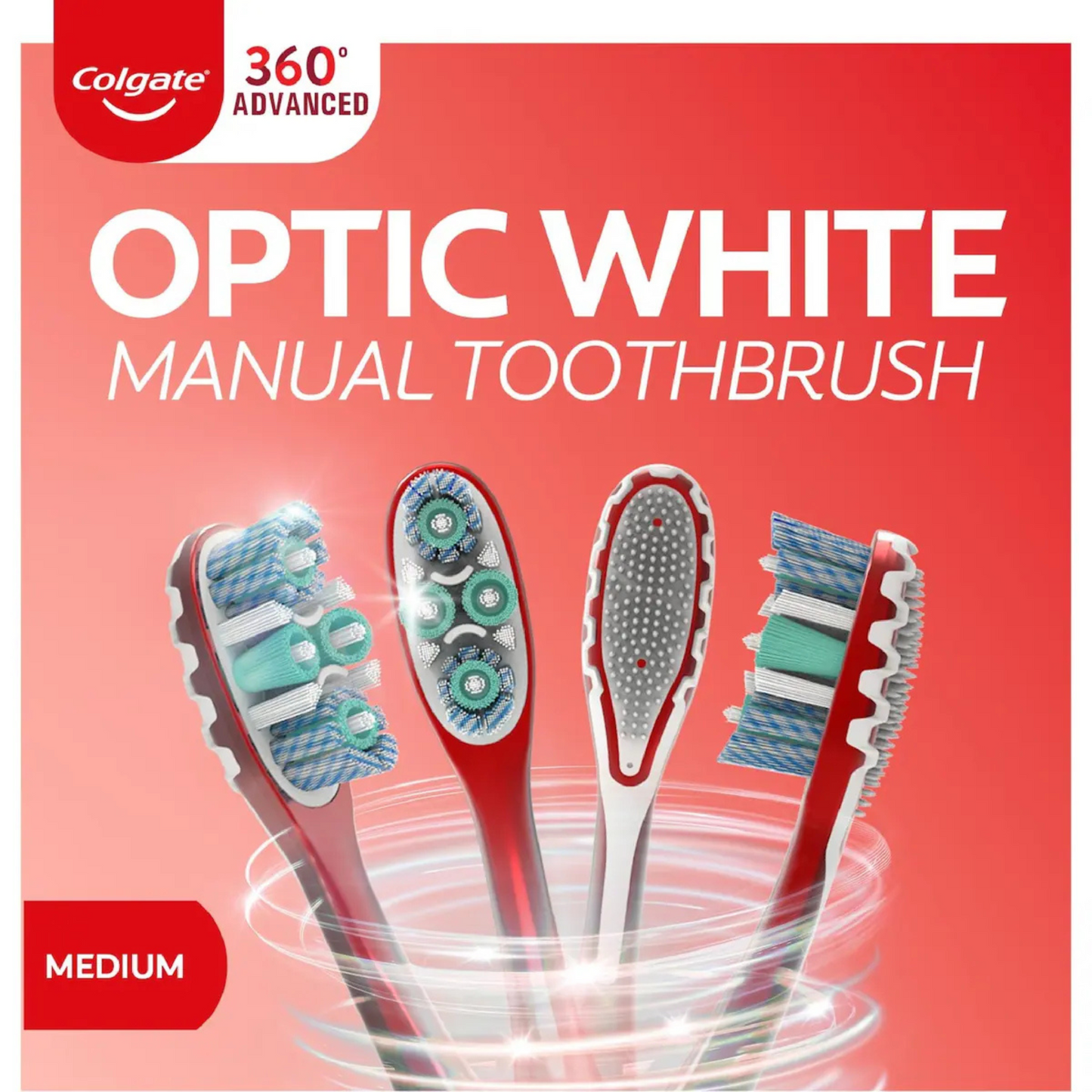 Colgate 360 Advanced Optic White Toothbrush Medium cleaning smoothly germ teeth Best original imported Australia premium dentalcare health cheap price in BD