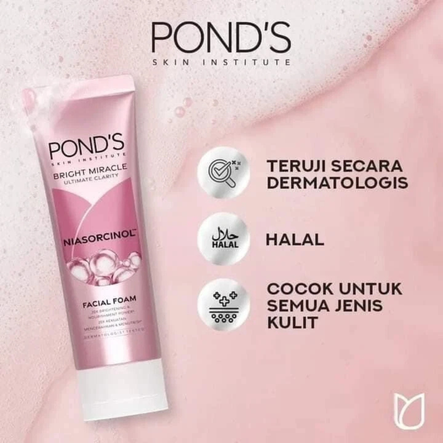 Pond’s Bright Miracle Niasorcinol Facial Foam Best brightening wash imported Australia UK authentic genuine premium brand online shop cheap price in Dhaka BD