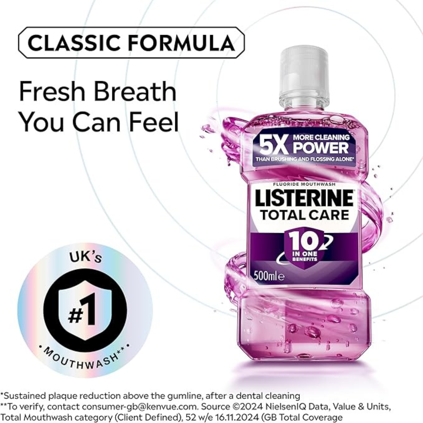 Listerine Total Care Antibacterial Mouthwash Freshen Mint-Flavoured 10-in-1 Benefits authentic imported genuine premium brand online shop Low Dhaka price BD