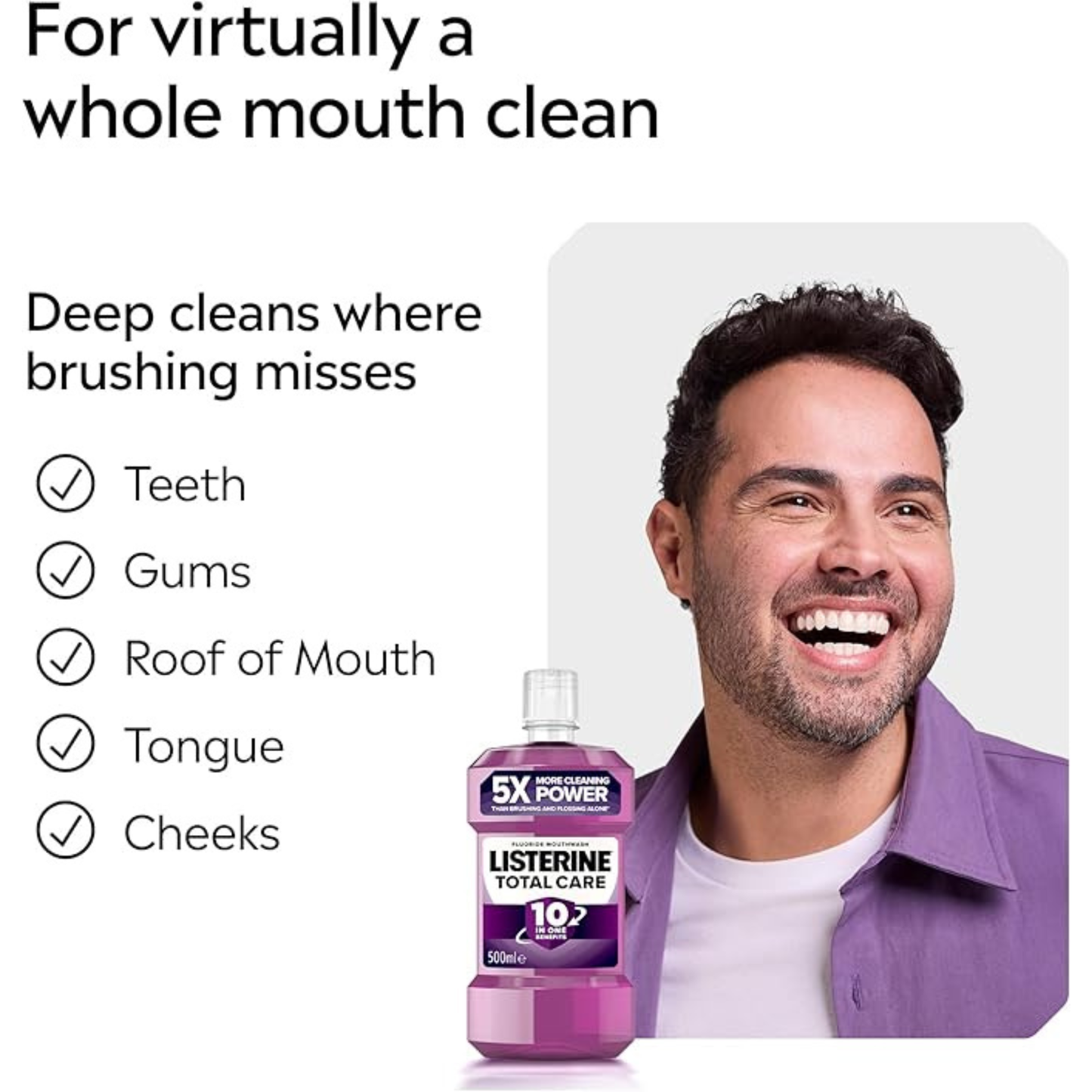 Listerine Total Care Antibacterial Mouthwash Freshen Mint-Flavoured 10-in-1 Benefits authentic imported genuine premium brand online shop Low Dhaka price BD